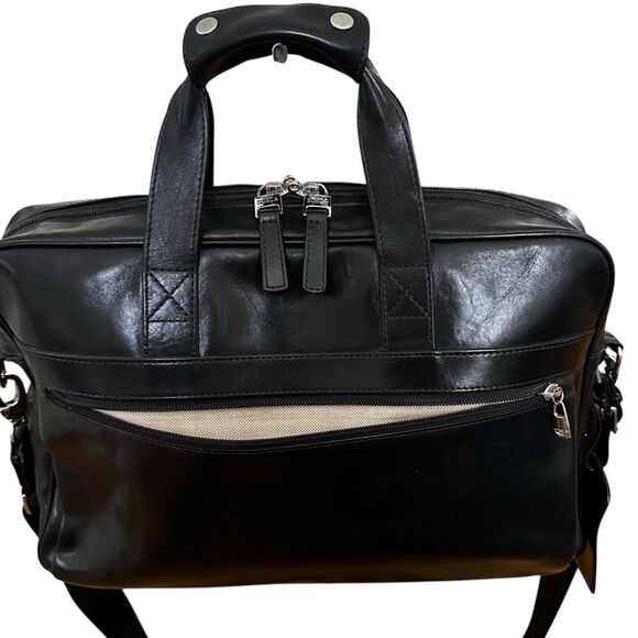 Bosca Old Leather Stringer Bag Black Leather - Picture 4 of 13
